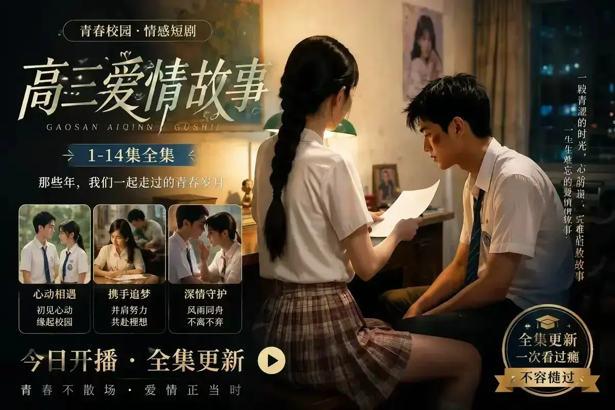 《B中爱情故事》AI短剧4KHDR画质未删减完整版-误会篇资源下载-每集都戳心的高三爱情故事